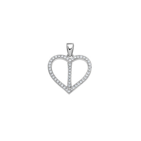 925 Sterling Silver Cz Initial Letter Pendant "I"