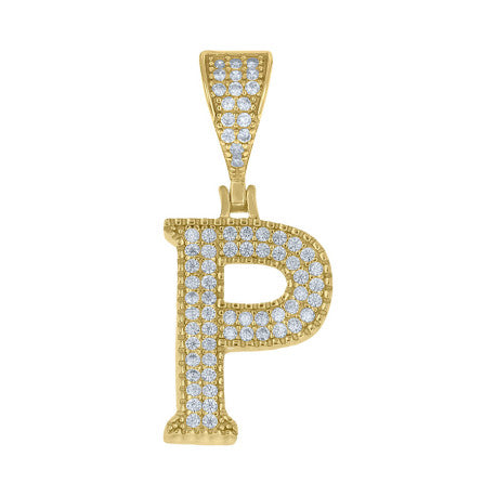 925 Sterling Silver Cz Initial "P" Pendant