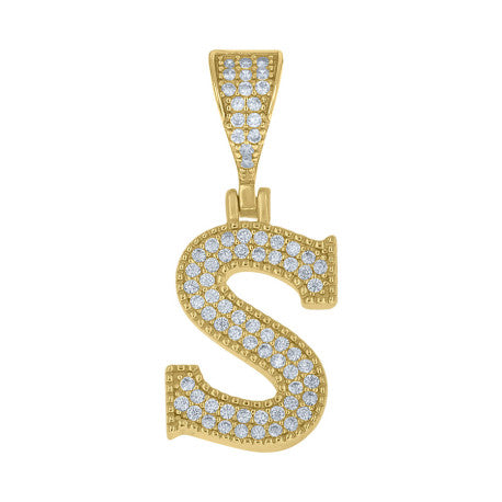 925 Sterling Silver Cz Initial "S" Pendant
