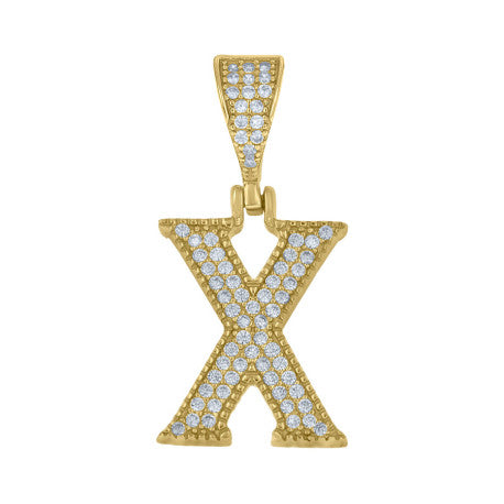 925 Sterling Silver Cz Initial "X" Pendant