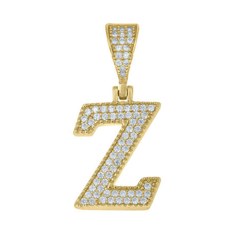 925 Sterling Silver Cz Initial "Z" Pendant