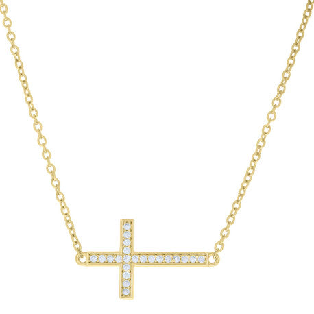 925 Sterling Silver Cz Necklace 16"+1.5"