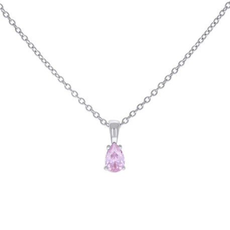 925 Sterling Silver Cz Necklace 16"+2"