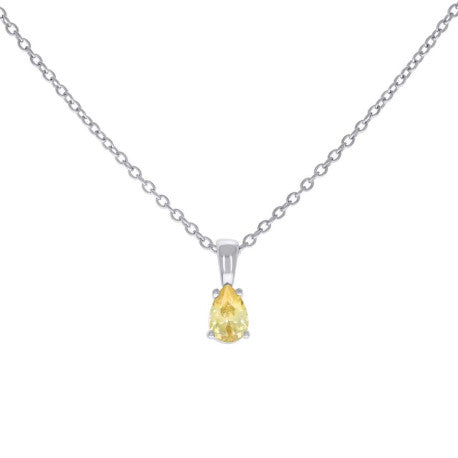 925 Sterling Silver Cz Necklace 16"+2"