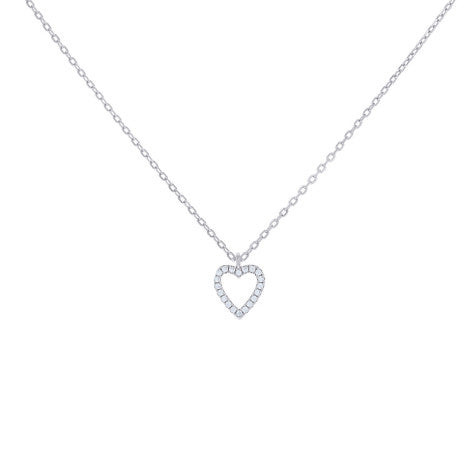 925 Sterling Silver Cz Necklace 18" (16"+2")