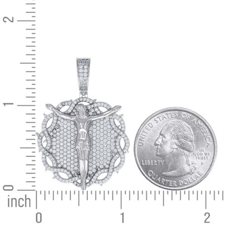 925 Sterling Silver Cz Pendant 30mm