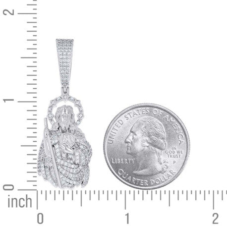 925 Sterling Silver Cz Pendant 30mm