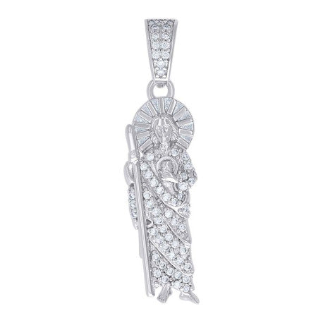925 Sterling Silver Cz Pendant 30Mm