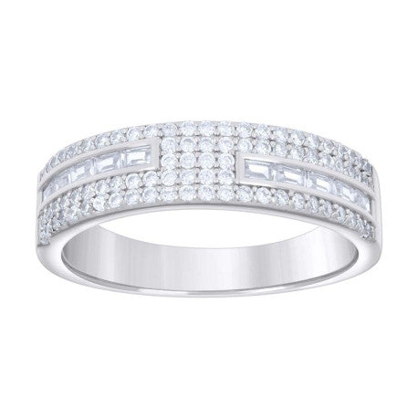 925 Sterling Silver Cz Ring Band S5-S12
