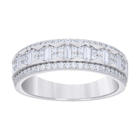 925 Sterling Silver Cz Ring Band S5-S12