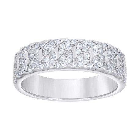 925 Sterling Silver Cz Ring Band S5-S9