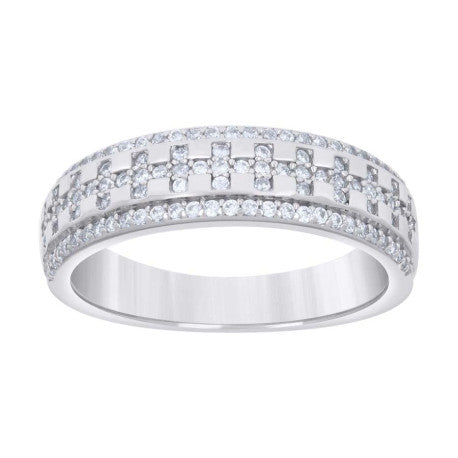 925 Sterling Silver Cz Ring Band S5-S9