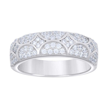 925 Sterling Silver Cz Ring Band S5-S9
