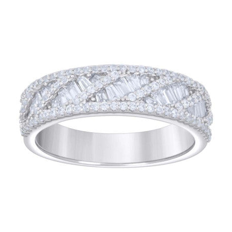 925 Sterling Silver Cz Ring Band S5-S9