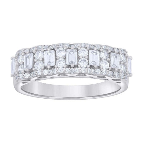 925 Sterling Silver Cz Ring Band S5-S9