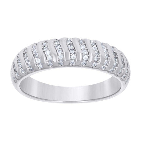 925 Sterling Silver Cz Ring Band S5-S9