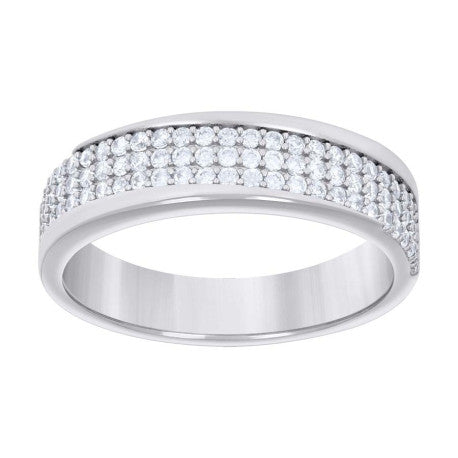 925 Sterling Silver Cz Ring Band S6-S12