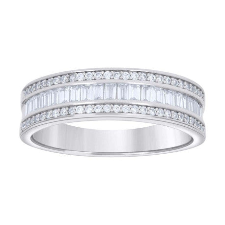 925 Sterling Silver Cz Ring Band S7-S12