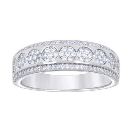 925 Sterling Silver Cz Ring Band S7-S12