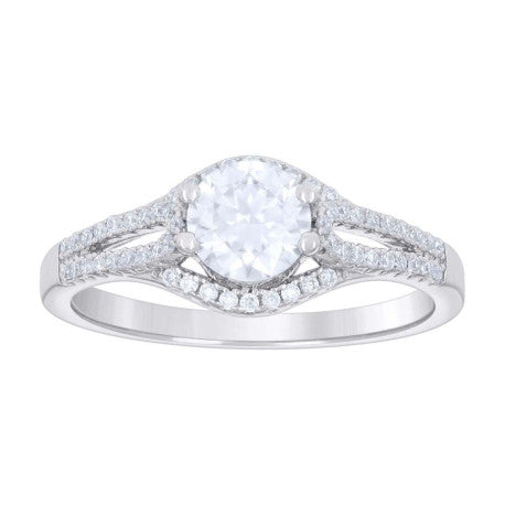 925 Sterling Silver Cz Ring S5-S10