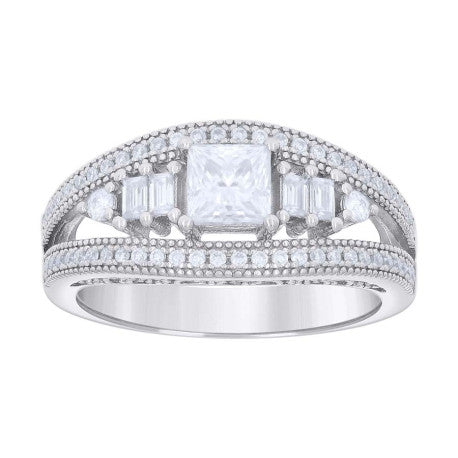 925 Sterling Silver Cz Ring S5-S10