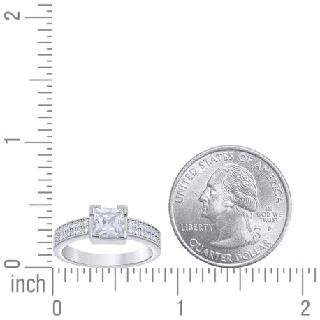 925 Sterling Silver Cz Ring S5-S10
