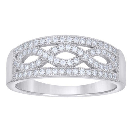 925 Sterling Silver Cz Ring S5-S9