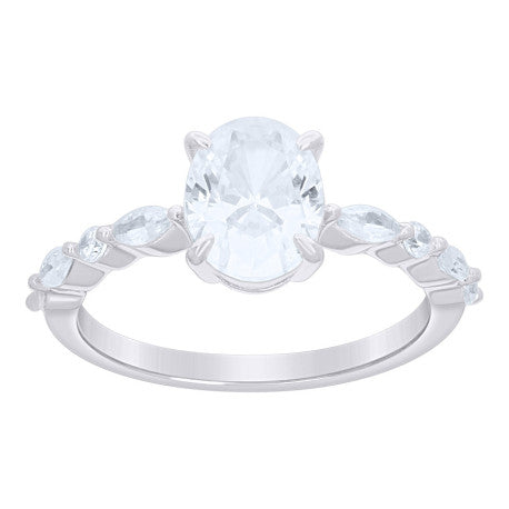 925 Sterling Silver Cz Ring S5-S9