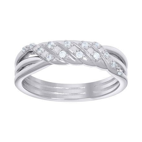 925 Sterling Silver Cz Ring S5-S9