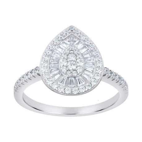 925 Sterling Silver Cz Ring S5-S9