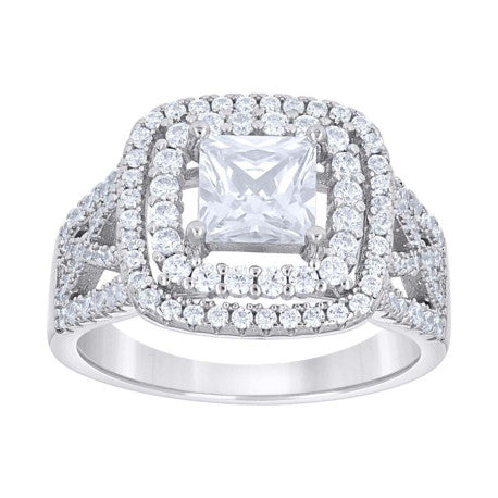 925 Sterling Silver Cz Ring S6-S10