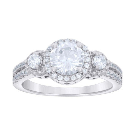 925 Sterling Silver Cz Ring S6-S10