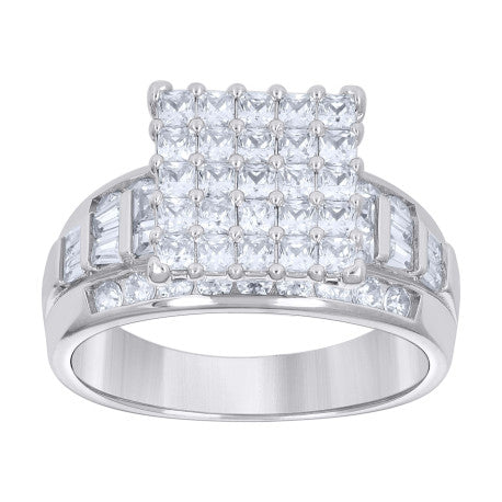 925 Sterling Silver Cz Ring S6-S10