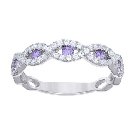 925 Sterling Silver Cz Ring S6-S9