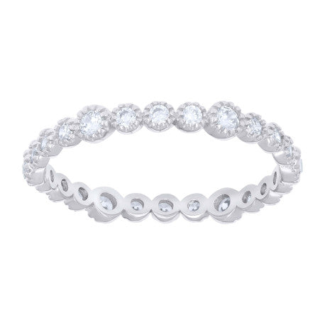 925 Sterling Silver Cz Ring S6-S9