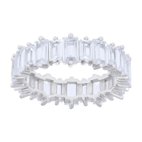 925 Sterling Silver Cz Ring S7-S10