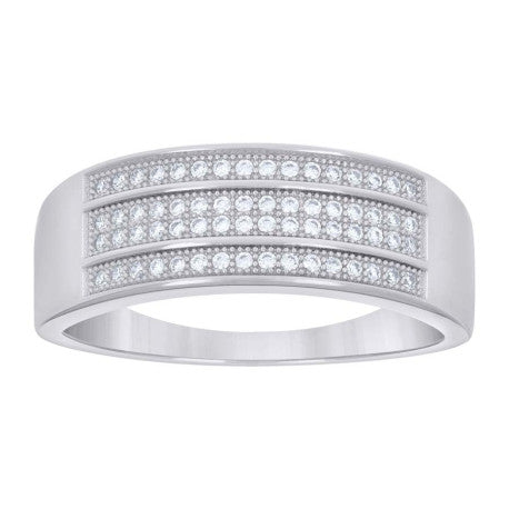 925 Sterling Silver Cz Ring S7-S12