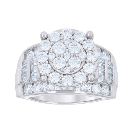 925 Sterling Silver Cz Ring S7-S9