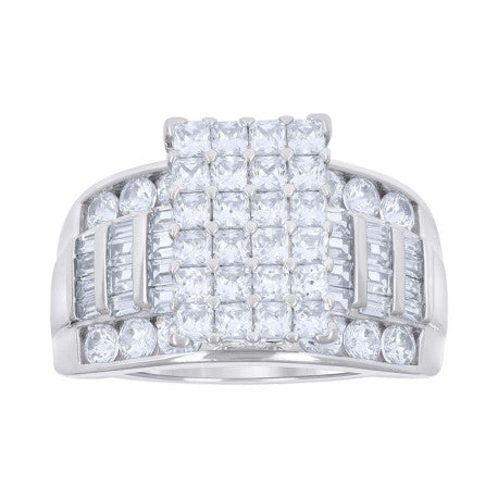 925 Sterling Silver Cz Ring S7-S9