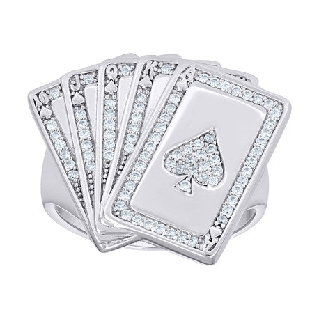 925 Sterling Silver Cz Ring S8-S10