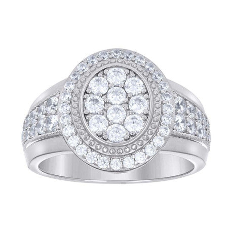 925 Sterling Silver Cz Ring S9-S11