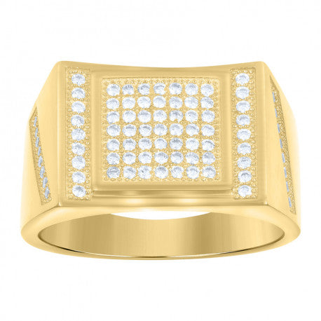 925 Sterling Silver Cz Ring Yellow