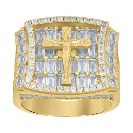 925 Sterling Silver Cz Ring Yellow