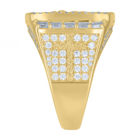 925 Sterling Silver Cz Ring Yellow