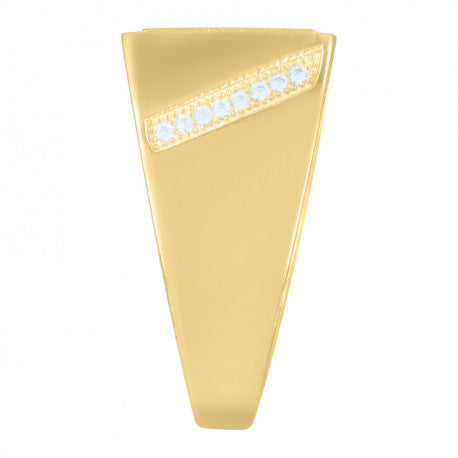 925 Sterling Silver Cz Ring Yellow