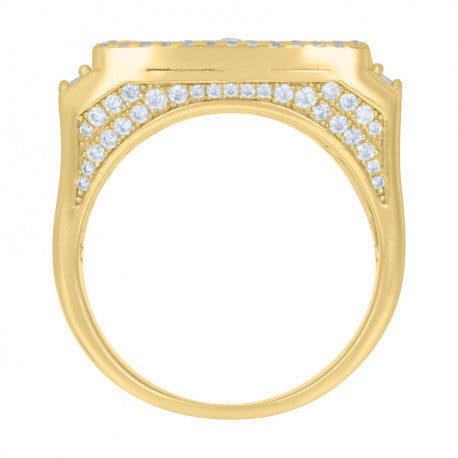 925 Sterling Silver Cz Ring Yellow