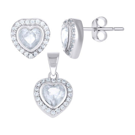 925 Sterling Silver Cz Set