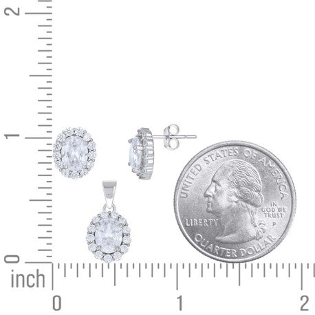 925 Sterling Silver Cz Set