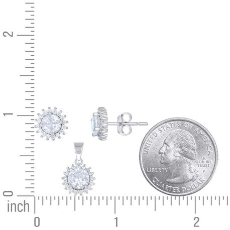 925 Sterling Silver Cz Set