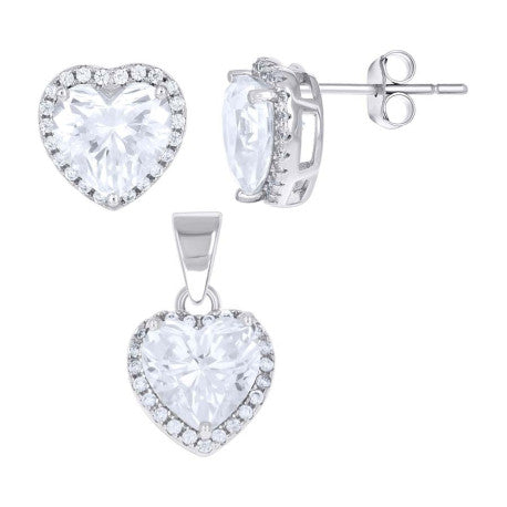925 Sterling Silver Cz Set